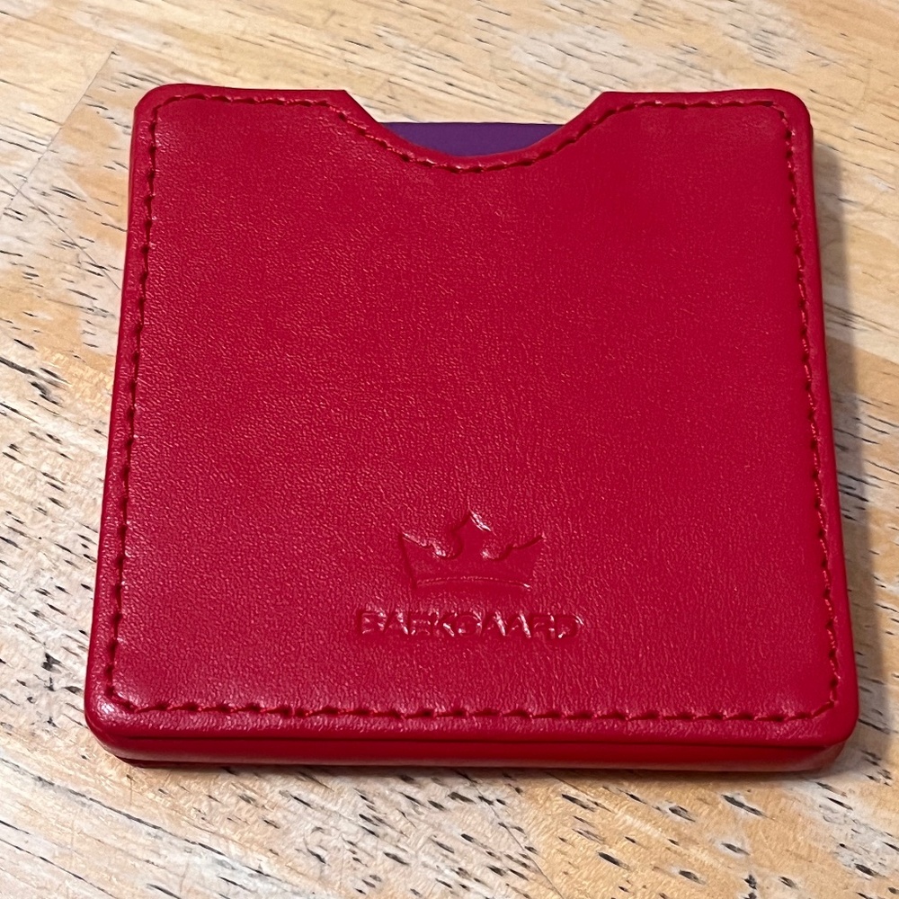 Baekgaard Leather Mini Make-Up Mirror Red & Purple